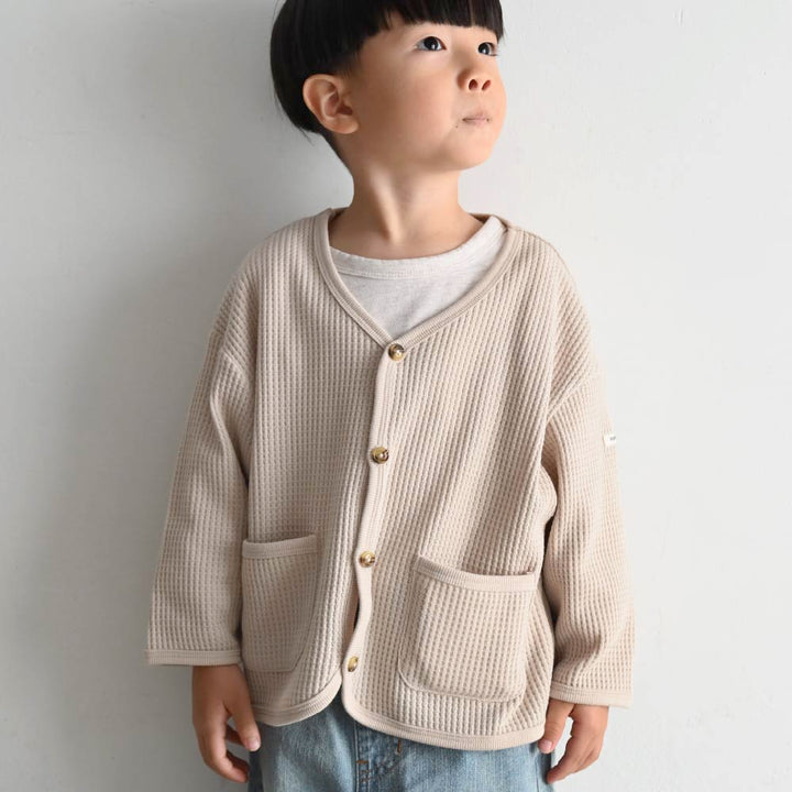 【春夏系列】蓬鬆華夫格 開襟外套