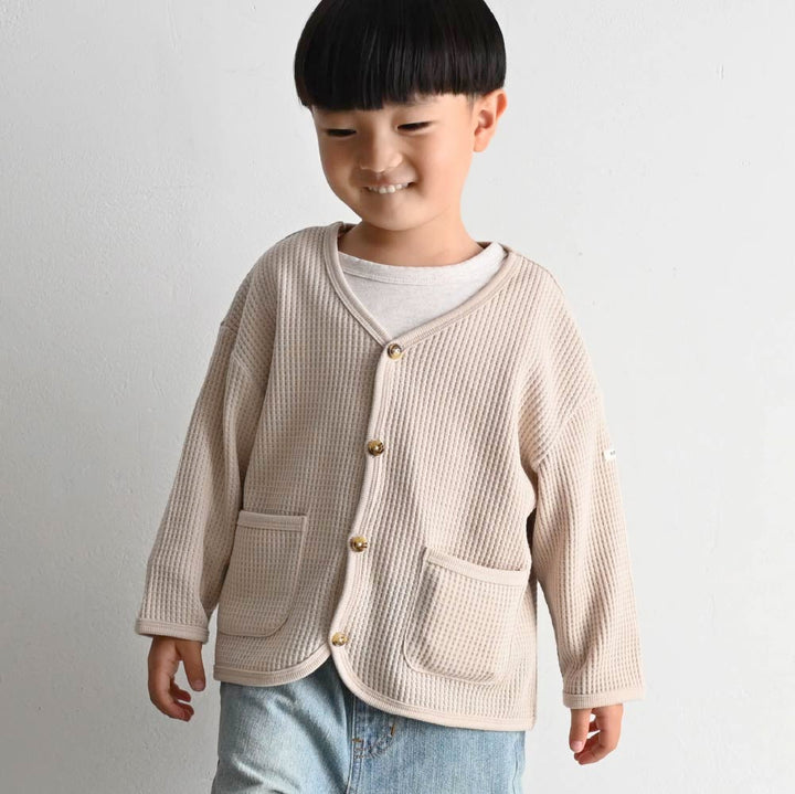 【春夏系列】蓬鬆華夫格 開襟外套