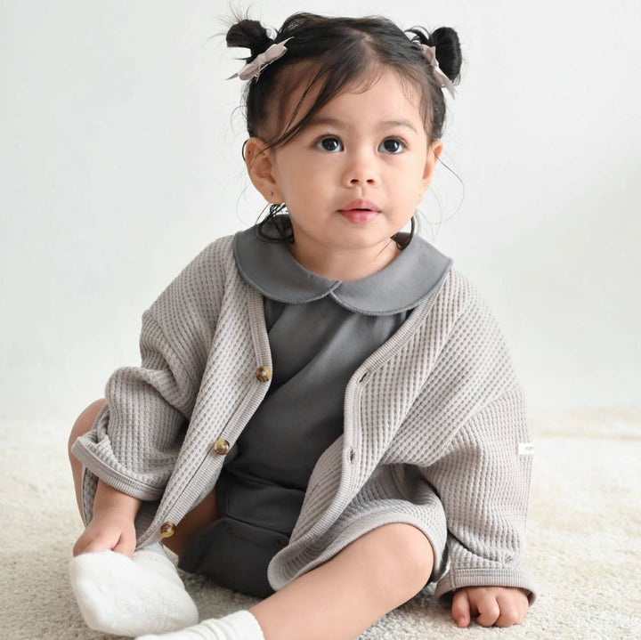 【春夏系列】蓬鬆華夫格 開襟外套