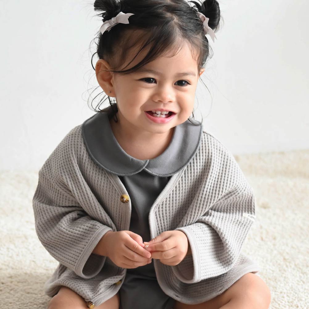 【春夏系列】蓬鬆華夫格 開襟外套