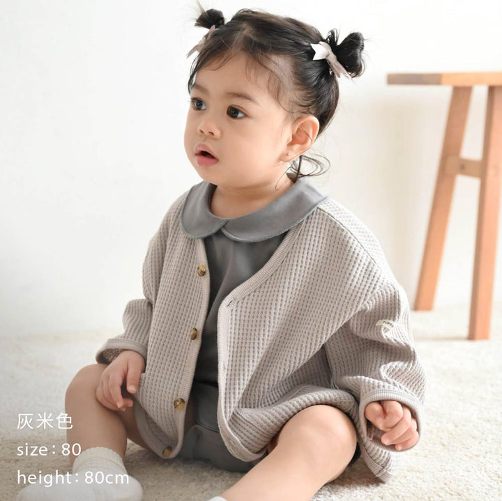 【春夏系列】蓬鬆華夫格 開襟外套