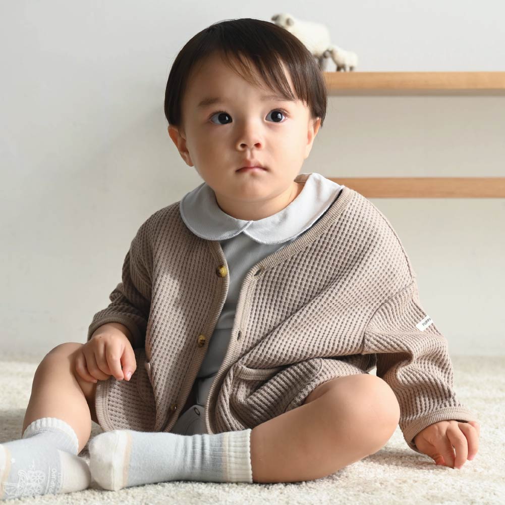 【春夏系列】蓬鬆華夫格 開襟外套