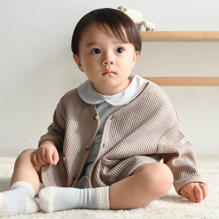 【春夏系列】蓬鬆華夫格 開襟外套