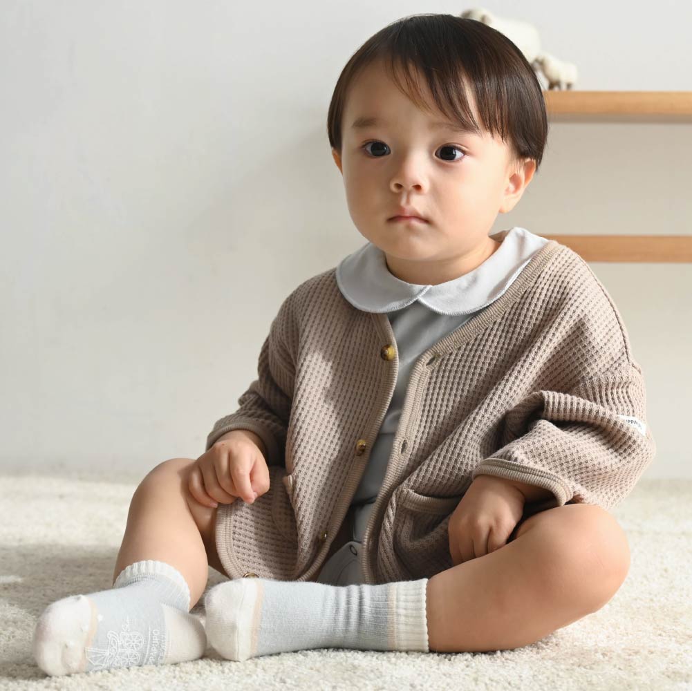 【春夏系列】蓬鬆華夫格 開襟外套