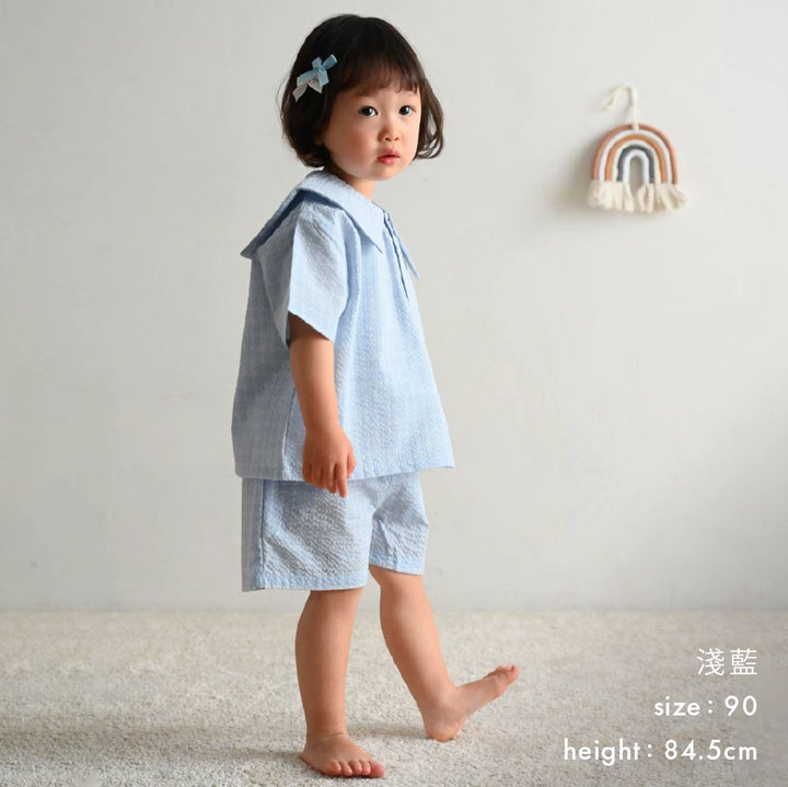 【春夏套裝】日系水手領短袖套裝