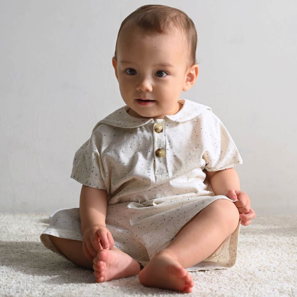 【春夏套裝】彩點水手領短袖套裝