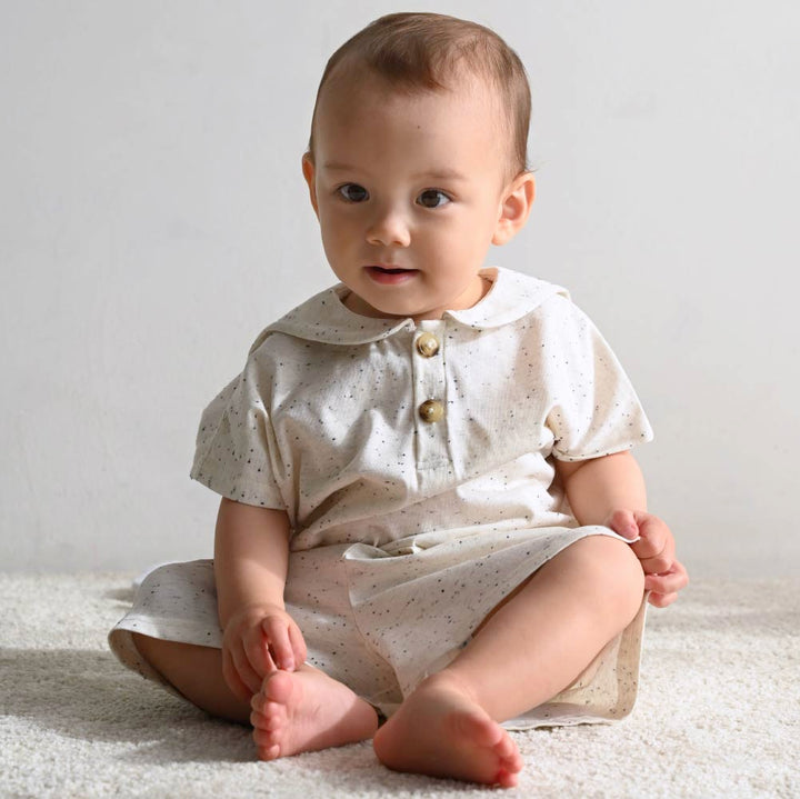 【春夏套裝】彩點水手領短袖套裝