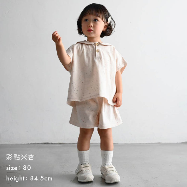 【春夏套裝】彩點水手領短袖套裝