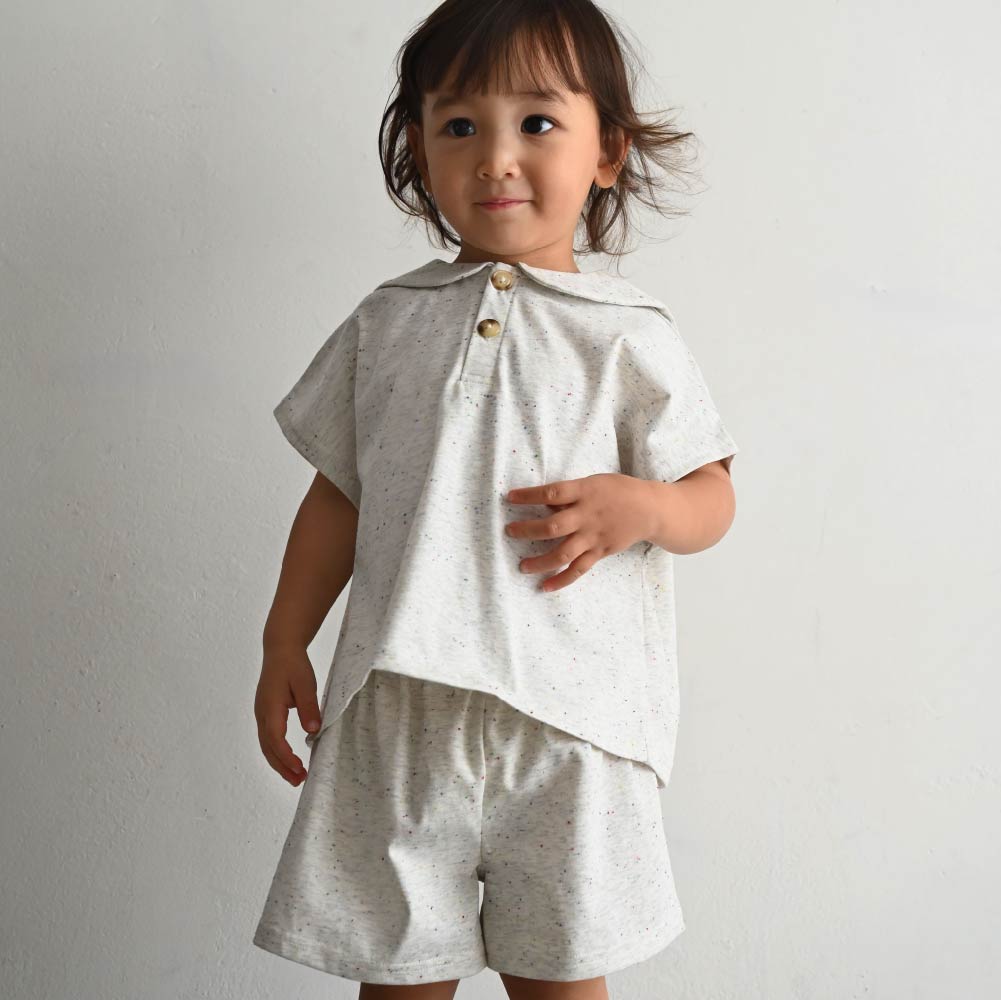 【春夏套裝】彩點水手領短袖套裝