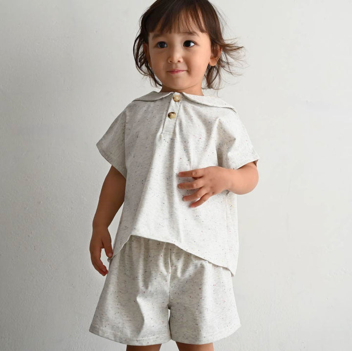 【春夏套裝】彩點水手領短袖套裝