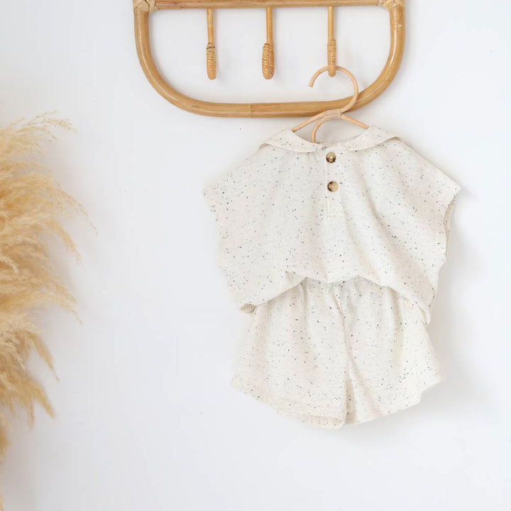 【春夏套裝】彩點水手領短袖套裝