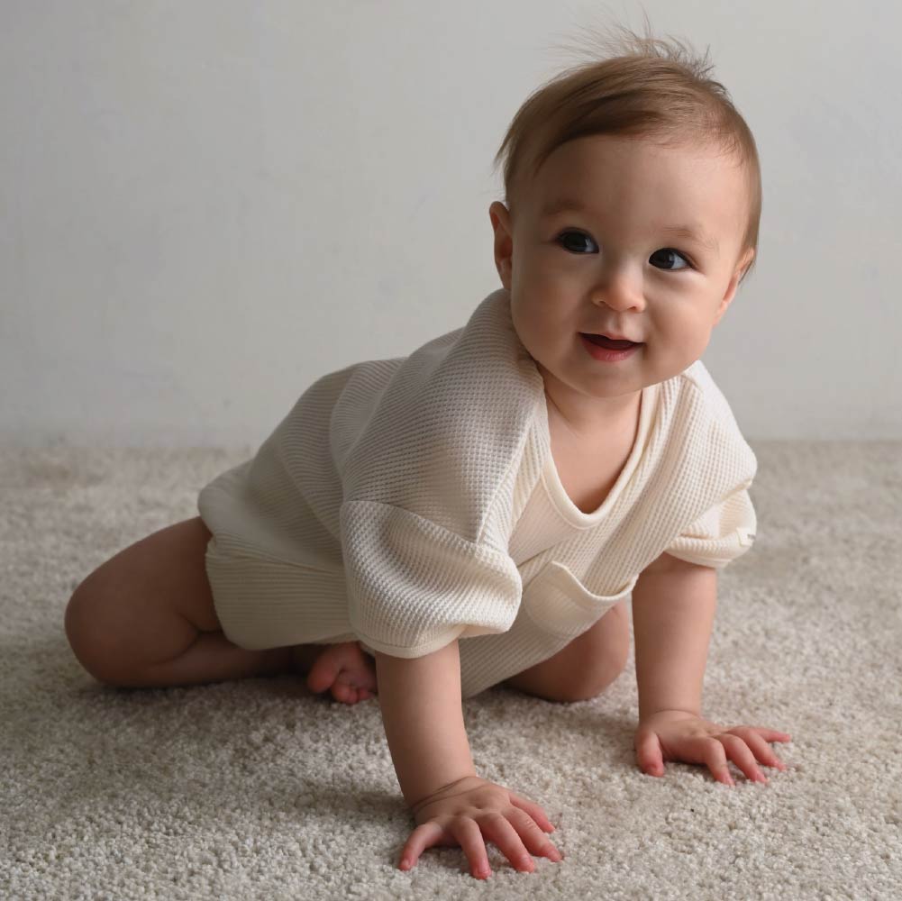 【春夏連身衣】蓬鬆感華夫格包屁衣