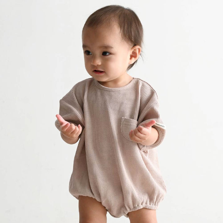 【春夏連身衣】蓬鬆感華夫格包屁衣