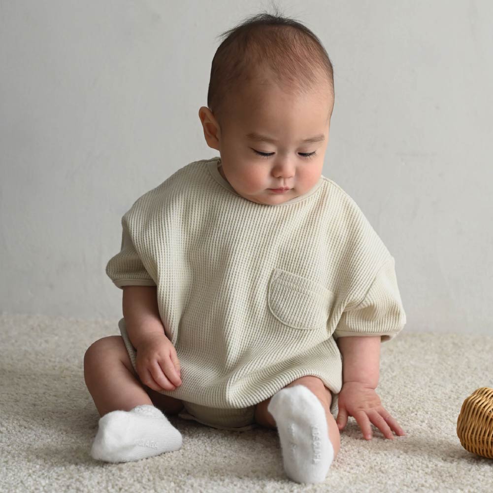 【春夏連身衣】蓬鬆感華夫格包屁衣