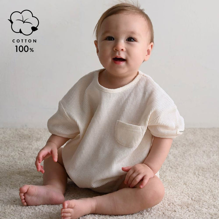 【春夏連身衣】蓬鬆感華夫格包屁衣