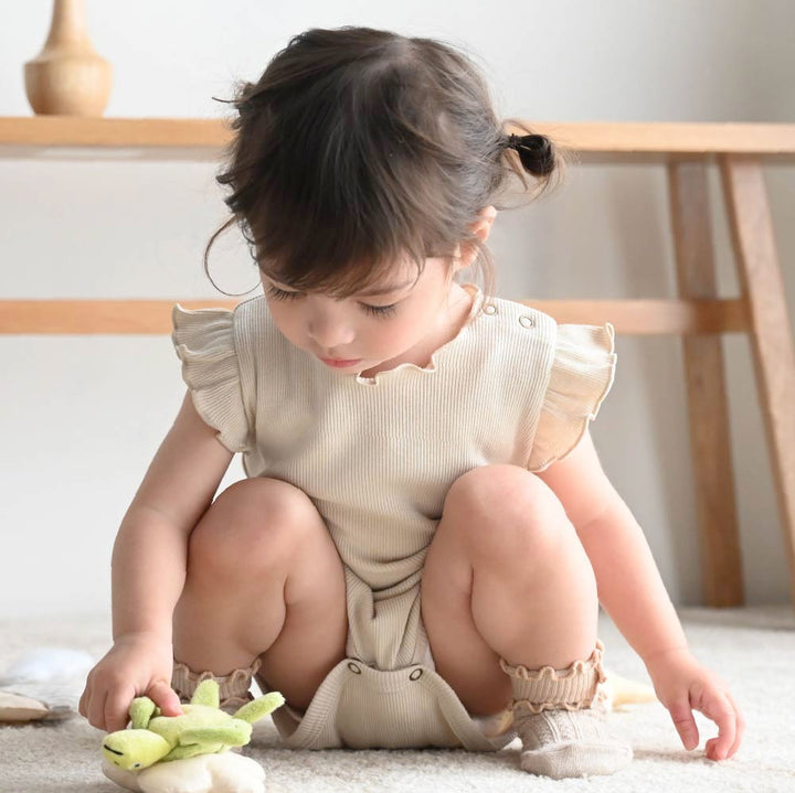 【春夏系列】荷葉邊羅紋 連身衣