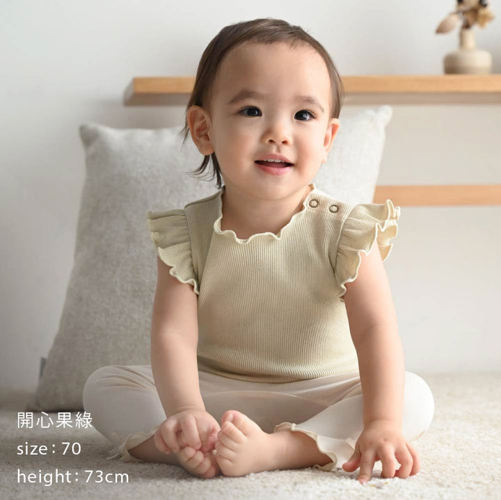 【春夏系列】荷葉邊羅紋 連身衣