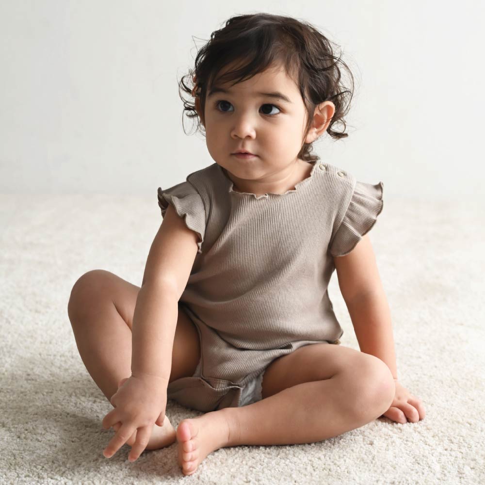 【春夏系列】荷葉邊羅紋 連身衣