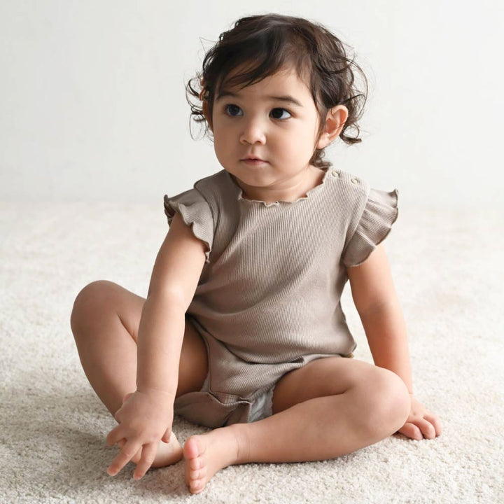 【春夏系列】荷葉邊羅紋 連身衣