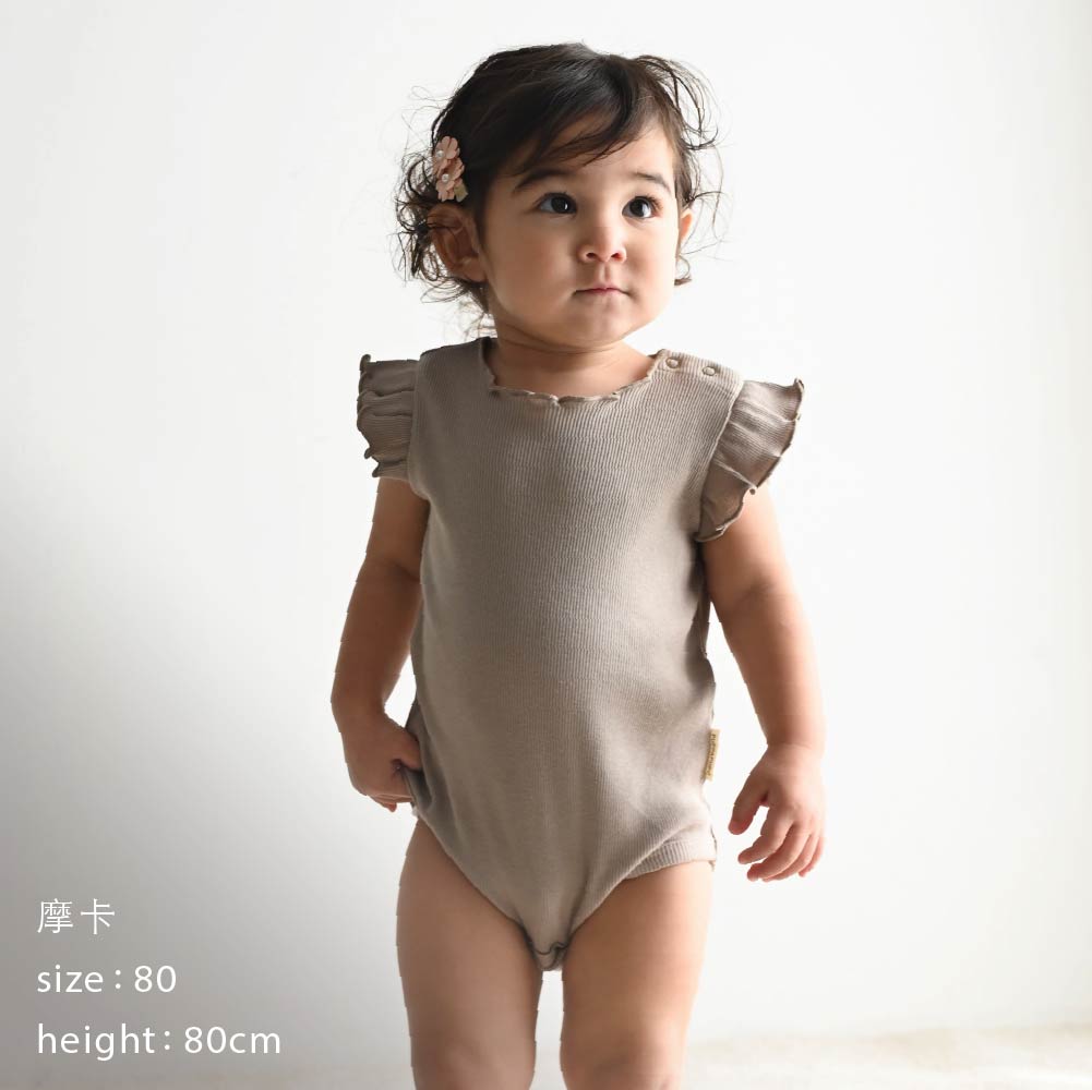 【春夏系列】荷葉邊羅紋 連身衣