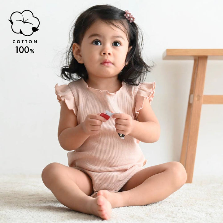 【春夏系列】荷葉邊羅紋 連身衣