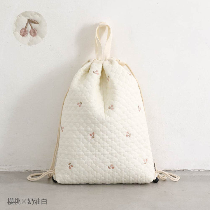 鋪棉刺繡 束口後背包