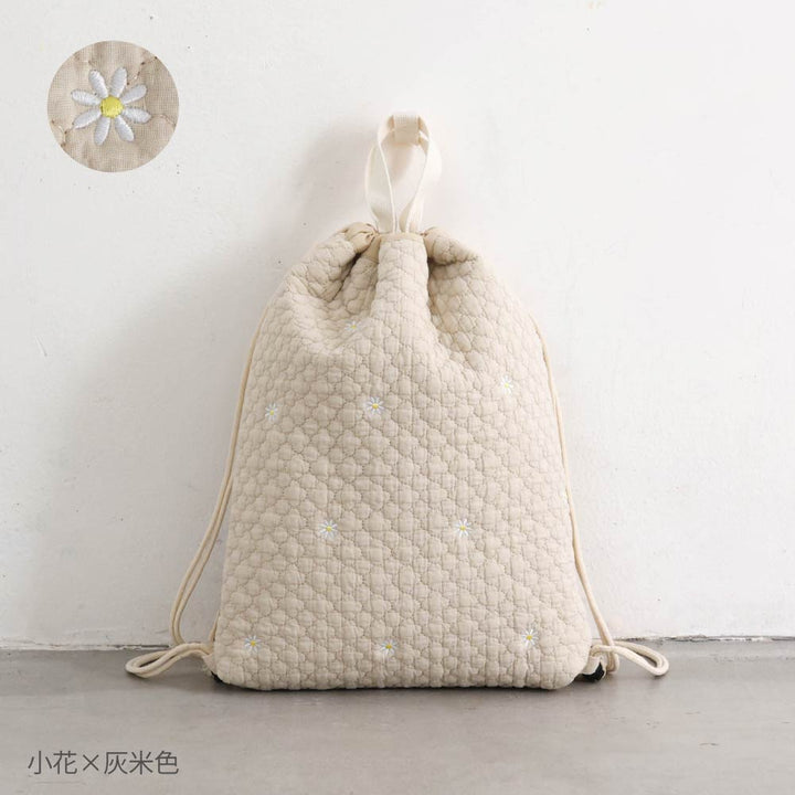 鋪棉刺繡 束口後背包