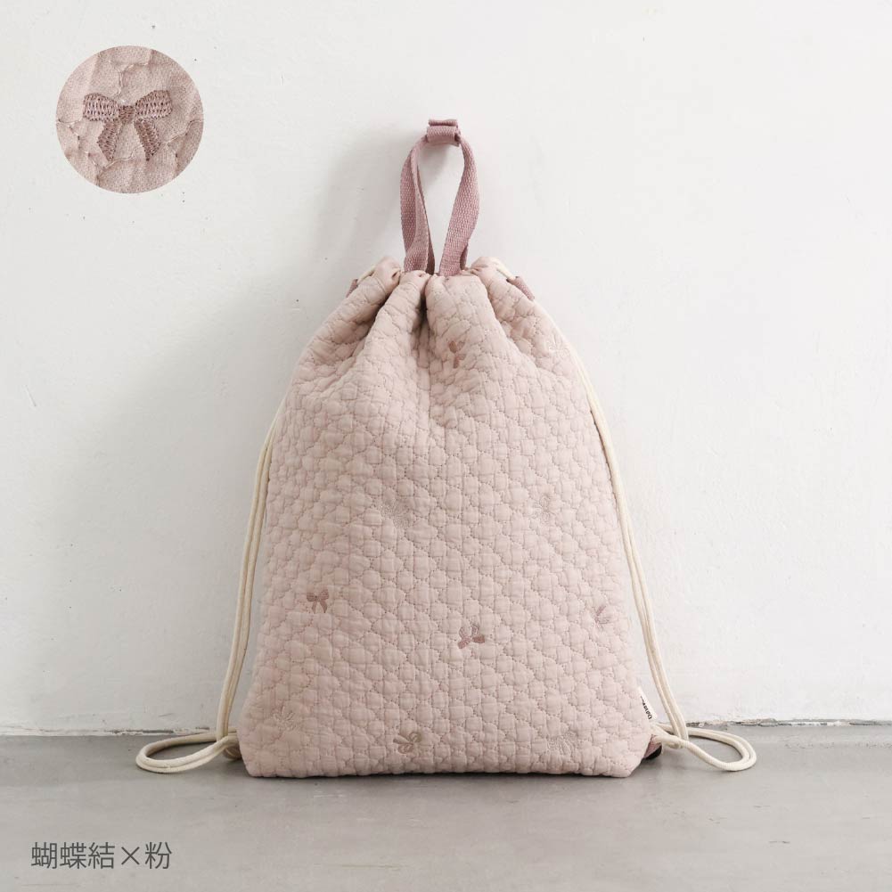 鋪棉刺繡 束口後背包