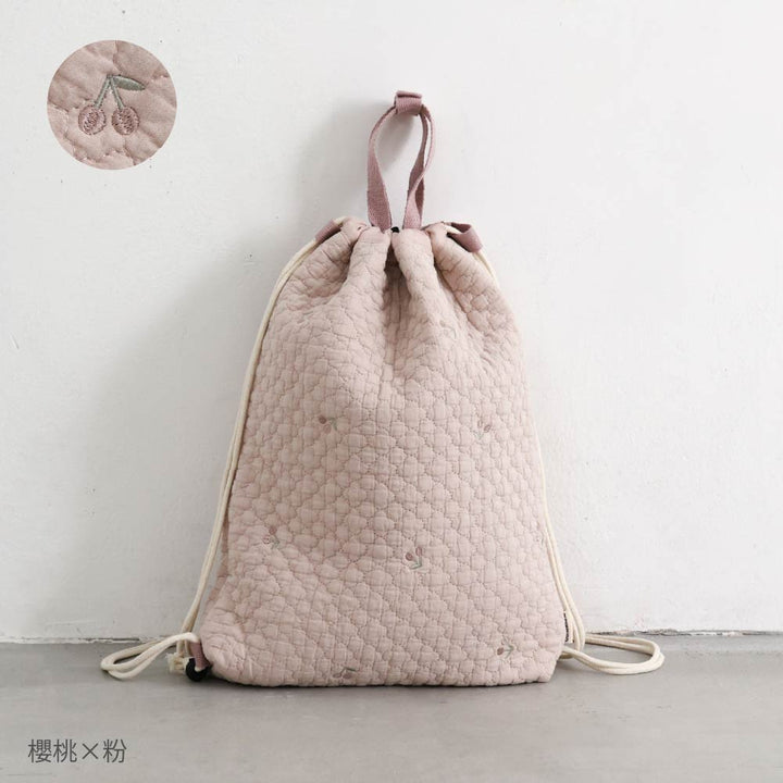 鋪棉刺繡 束口後背包