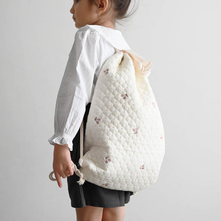 鋪棉刺繡 束口後背包