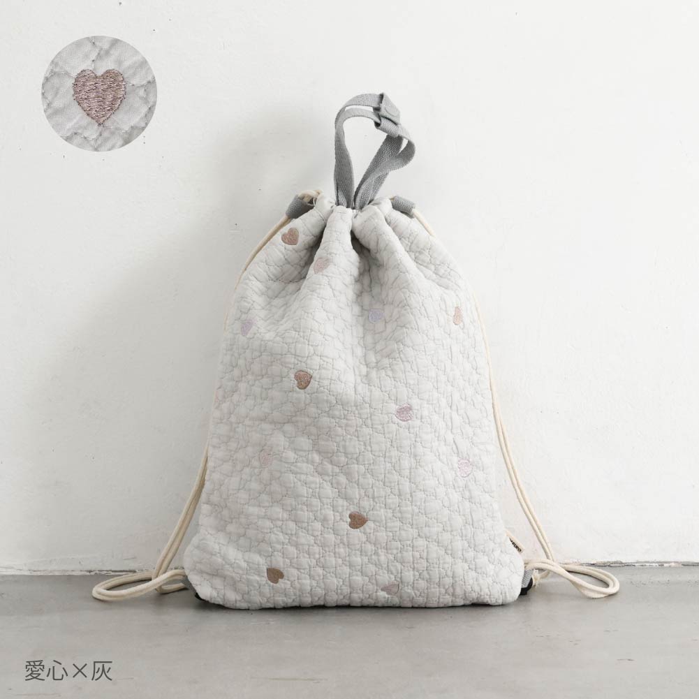 鋪棉刺繡 束口後背包