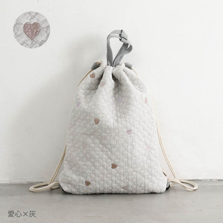 鋪棉刺繡 束口後背包