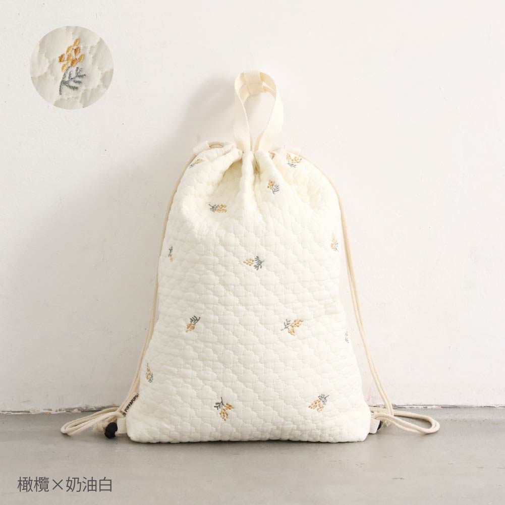 鋪棉刺繡 束口後背包