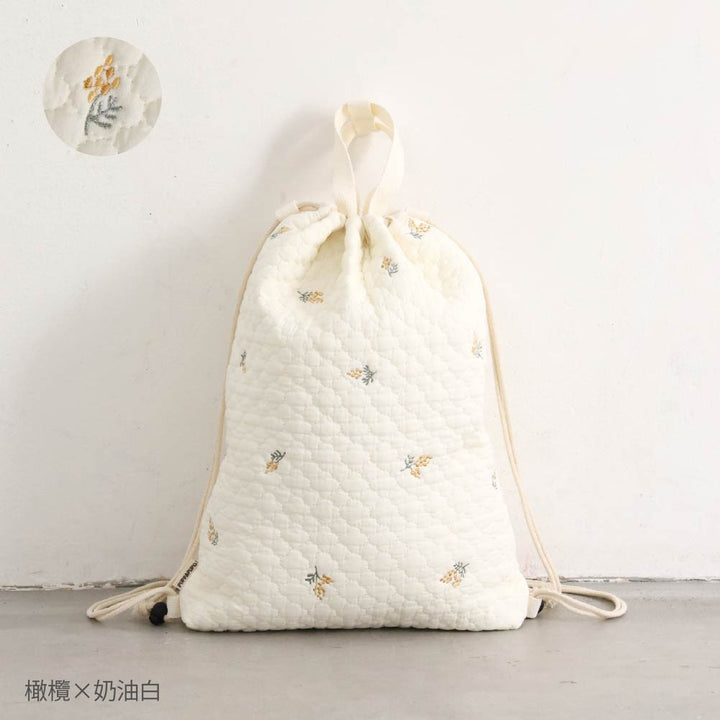 鋪棉刺繡 束口後背包