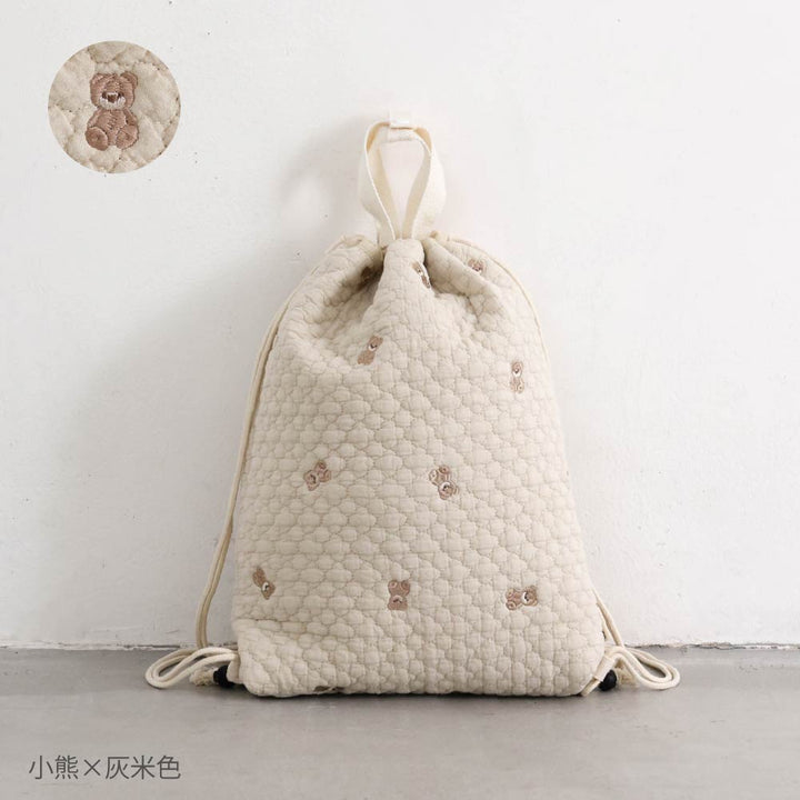 鋪棉刺繡 束口後背包
