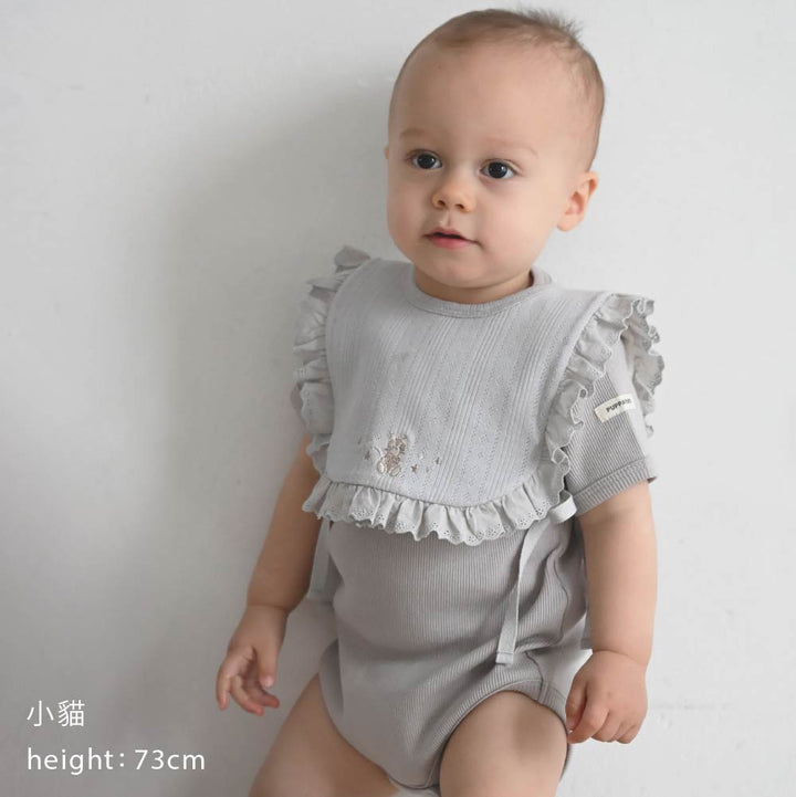 針抽棉質 圍兜背心