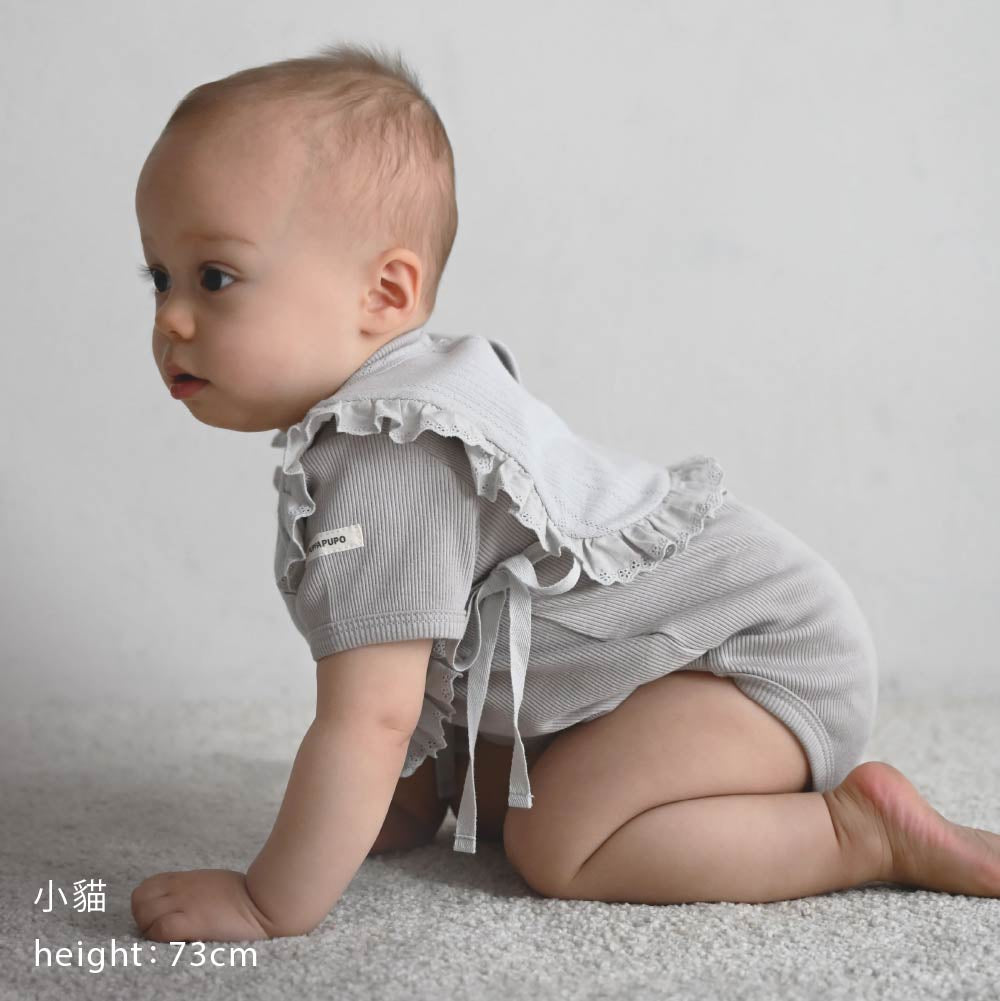 針抽棉質 圍兜背心