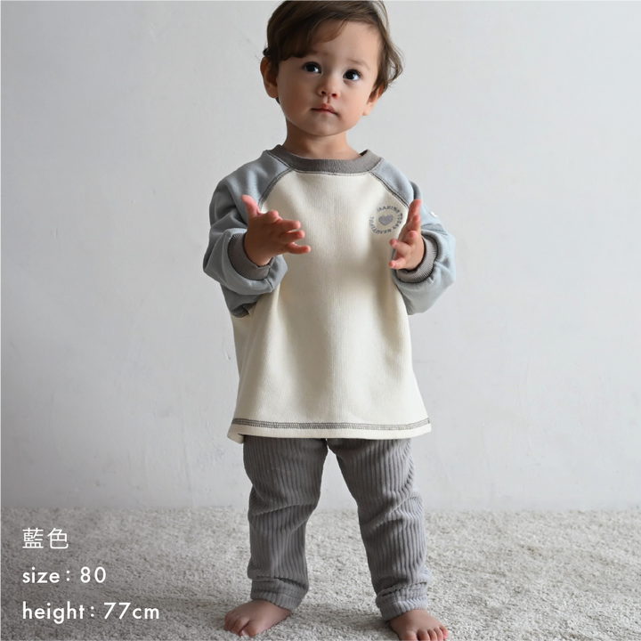 【秋冬上衣】棒球袖 刺繡衛衣