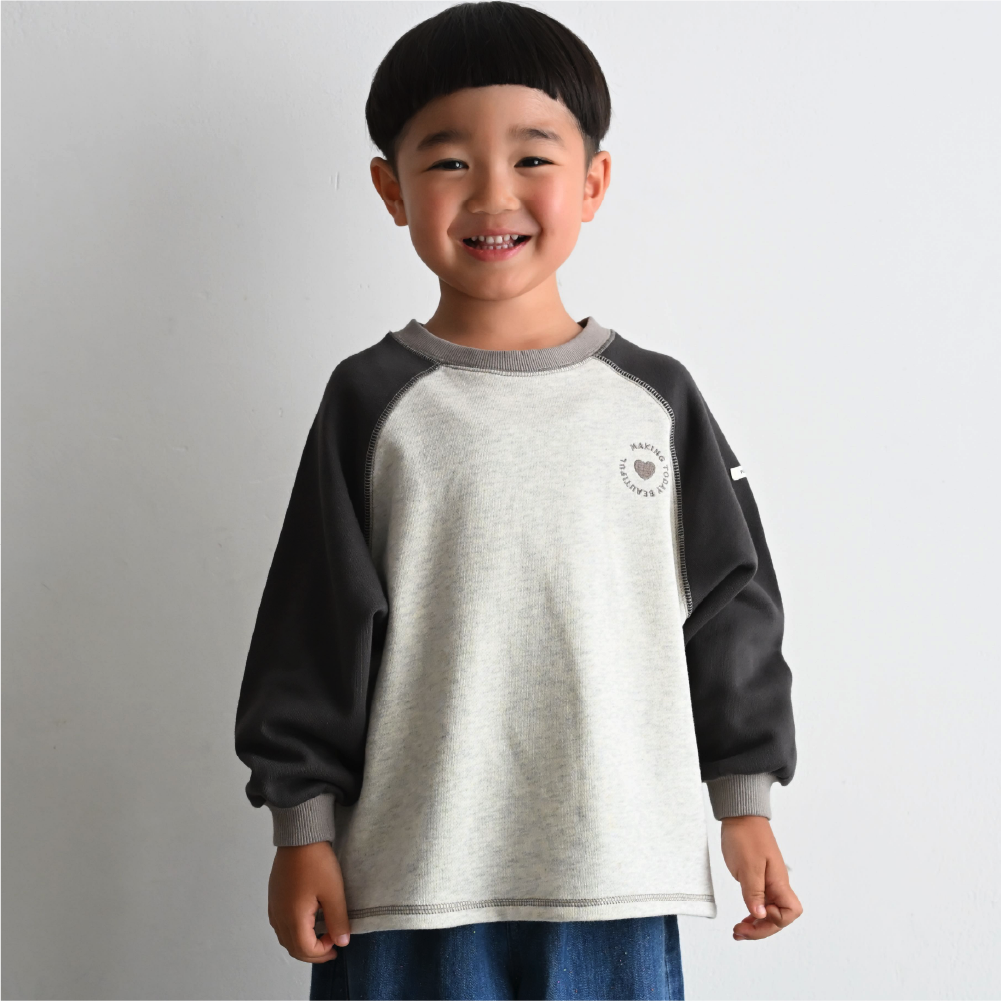 【秋冬上衣】棒球袖 刺繡衛衣