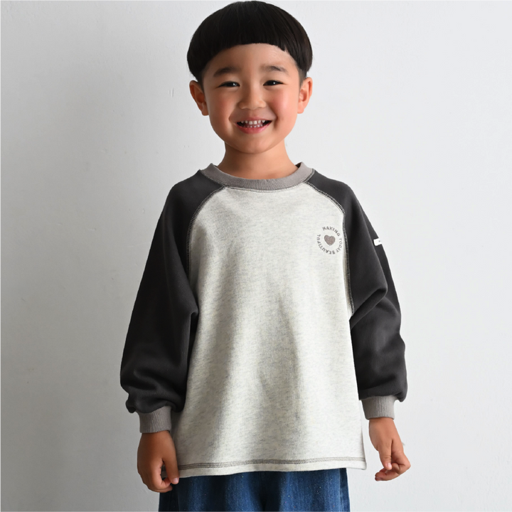 【秋冬上衣】棒球袖 刺繡衛衣