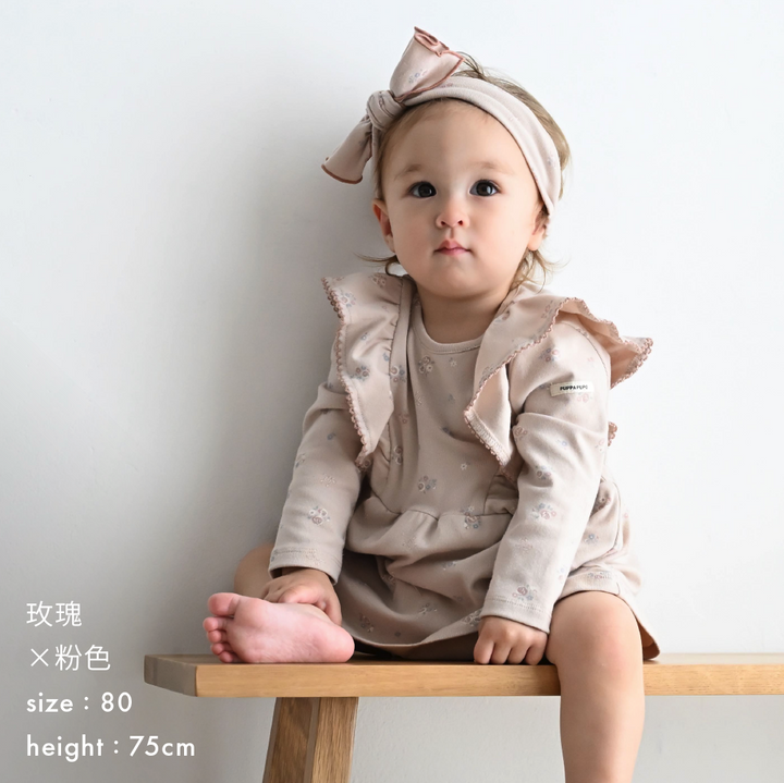 【秋冬連身衣】附髮帶 荷葉邊包屁衣