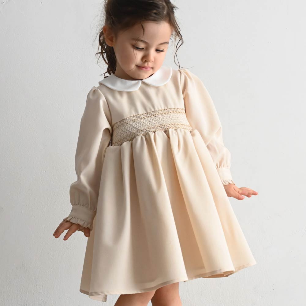 【春夏系列】優雅打褶繡 連身洋裝