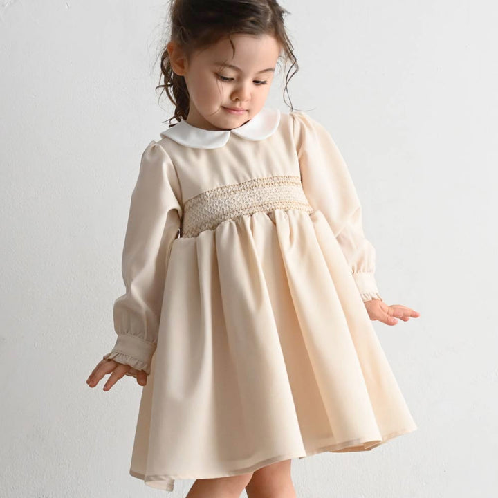 【春夏系列】優雅打褶繡 連身洋裝