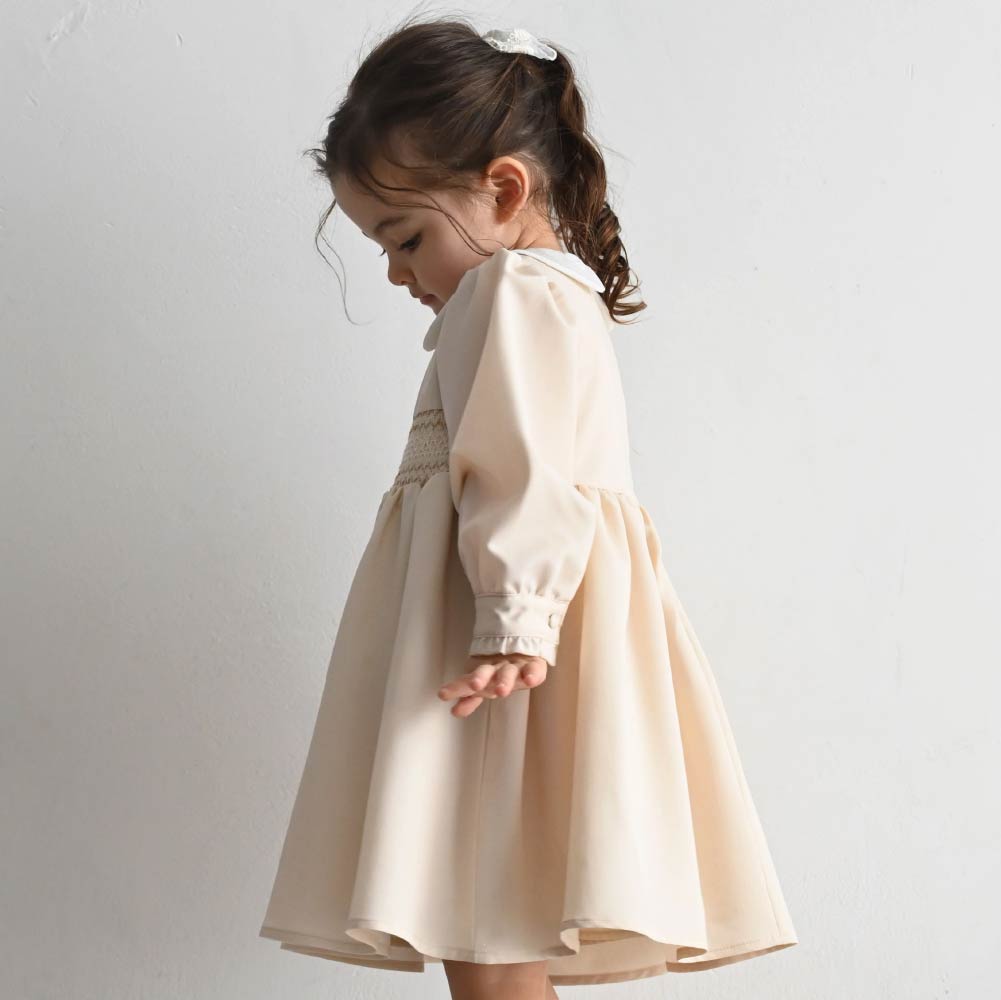 【春夏系列】優雅打褶繡 連身洋裝