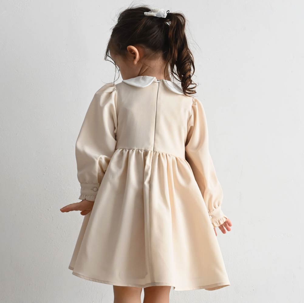 【春夏系列】優雅打褶繡 連身洋裝