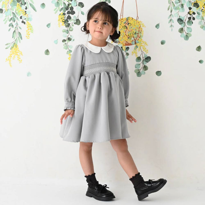 【春夏系列】優雅打褶繡 連身洋裝