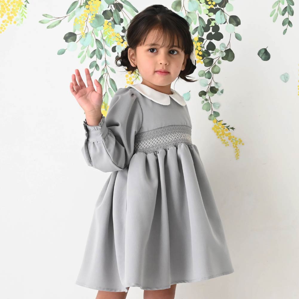 【春夏系列】優雅打褶繡 連身洋裝