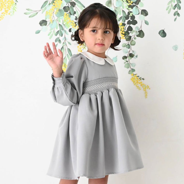 【春夏系列】優雅打褶繡 連身洋裝