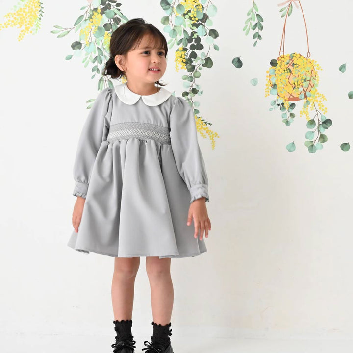 【春夏系列】優雅打褶繡 連身洋裝