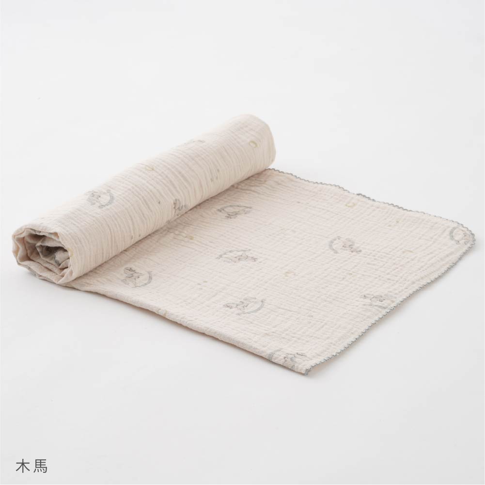 多用途雙層紗包巾被（100*100cm)